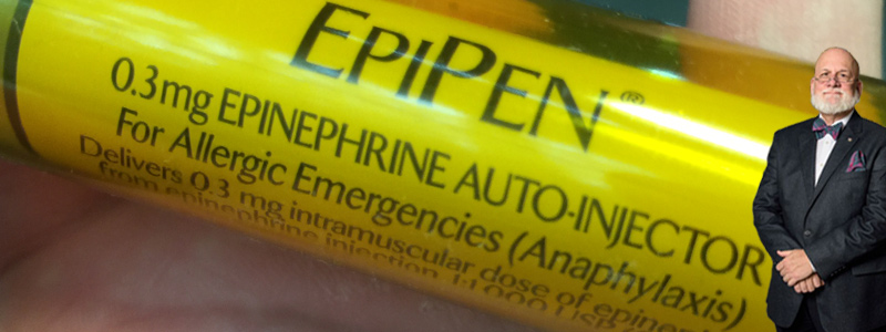 Larry was leaning on an EpiPen